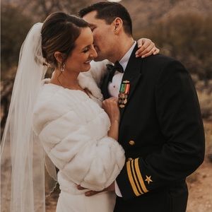 Calvin Klein Faux Fur Jacket. Bridal cover